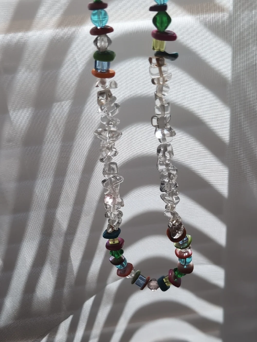 Multicolor Clear Crystal/Glass Chip Beaded Necklace